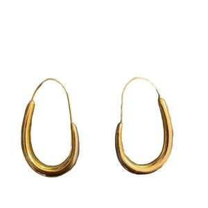 Express Gold Oval Hoop Earrings
